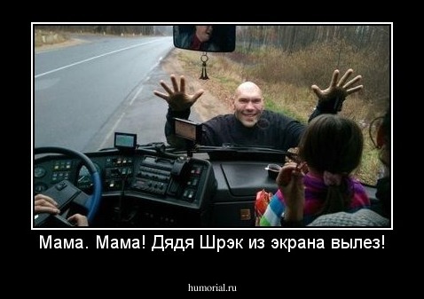 Мама. Мама! Дядя Шрэк из экрана вылез!
