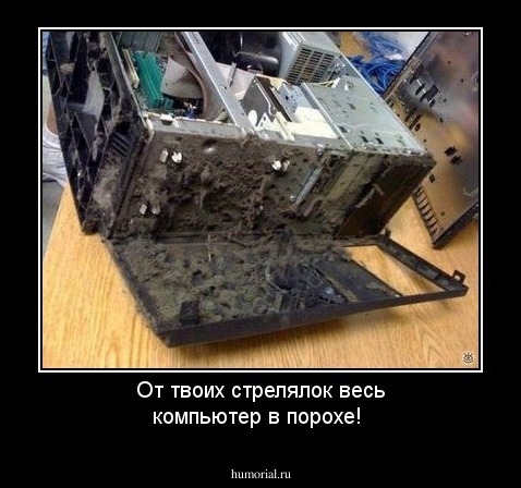 От твоих стрелялок весь компьютер в порохе!