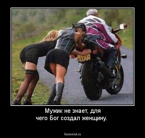 Мужик не знает, для чего Бог создал женщину.