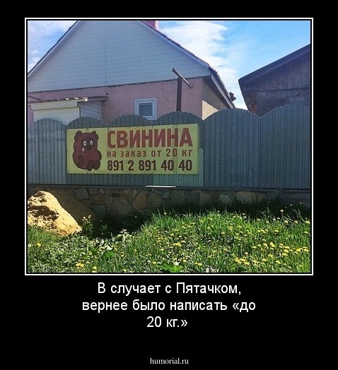 В случает с Пятачком, вернее было написать «до 20 кг.»