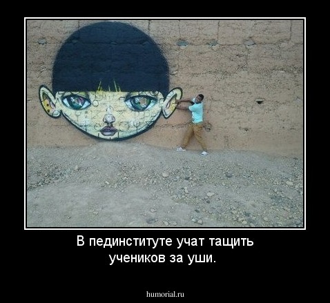В пединституте учат тащить учеников за уши.