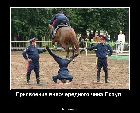 Присвоение внеочередного чина Есаул. 