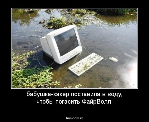 бабушка-хакер поставила в воду, чтобы погасить ФайрВолл