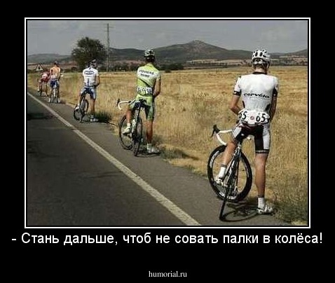- Стань дальше, чтоб не совать палки в колёса!