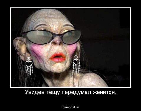 Увидев тёщу передумал женится.