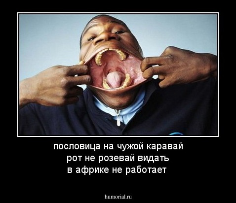 пословица на чужой каравай рот не розевай видать в африке не работает 