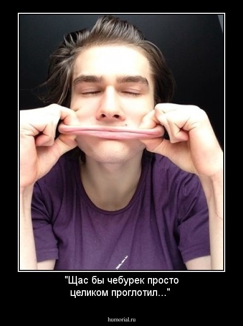 "Щас бы чебурек просто целиком проглотил..."