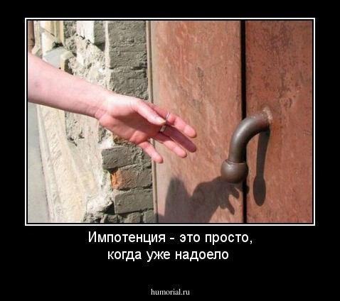 Импотенция - это просто, когда уже надоело