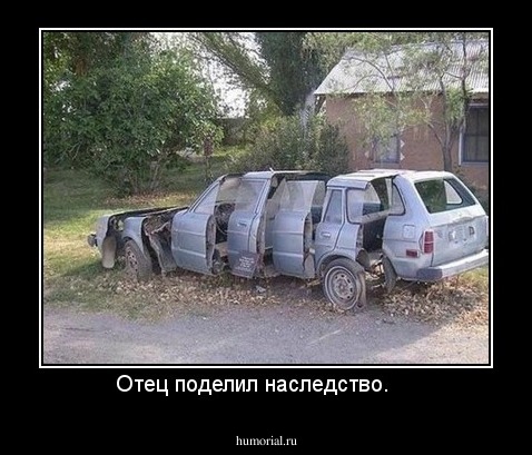Отец поделил наследство.    