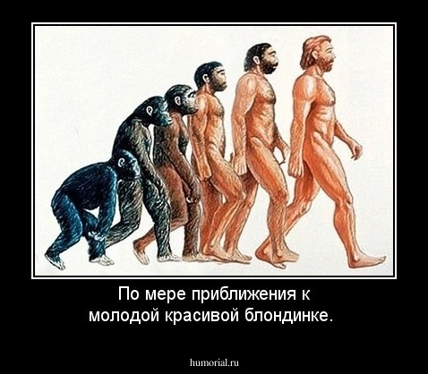 По мере приближения к молодой красивой блондинке.