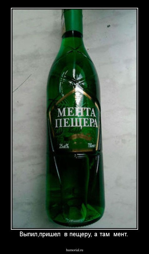 Выпил,пришел  в пещеру, а там  мент. 