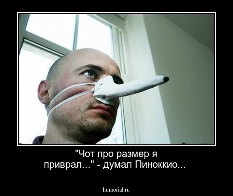 "Чот про размер я приврал..." - думал Пиноккио...