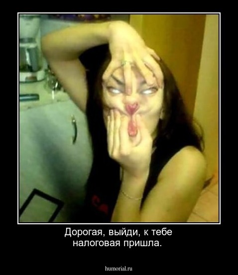 Дорогая, выйди, к тебе налоговая пришла.      
