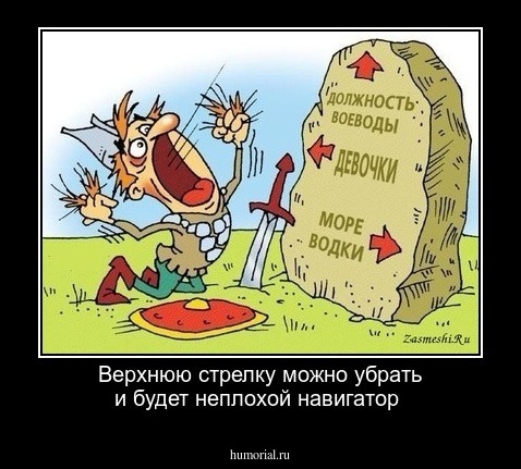 Верхнюю  стрелку  можно убрать  и будет  неплохой навигатор