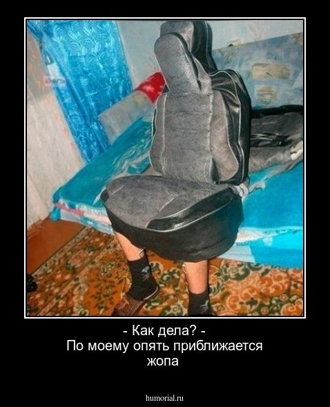 - Как дела?
- По моему опять приближается жопа