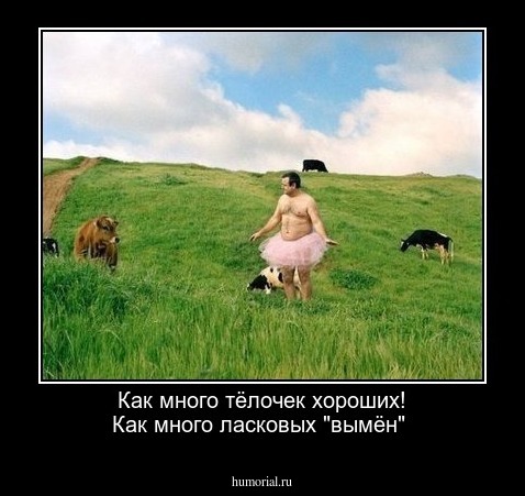 Как много тёлочек хороших!
Как много ласковых "вымён"
