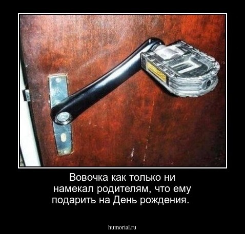 Вовочка как только ни намекал родителям, что ему подарить на  День рождения. 