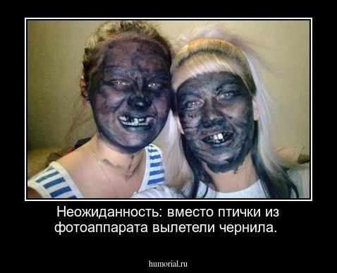 Неожиданность: вместо птички из фотоаппарата вылетели чернила.