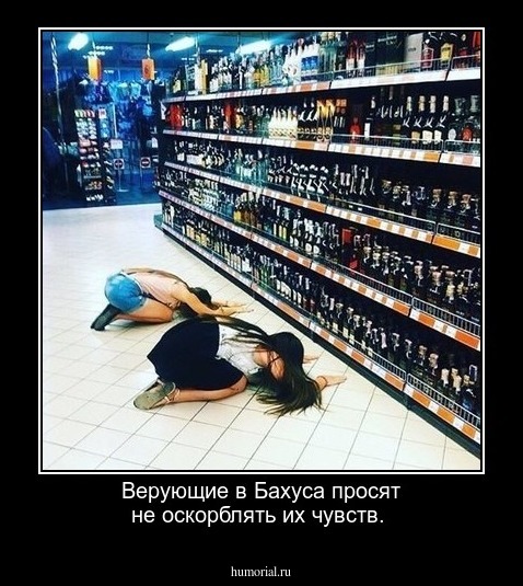 Верующие в Бахуса просят не оскорблять их чувств.