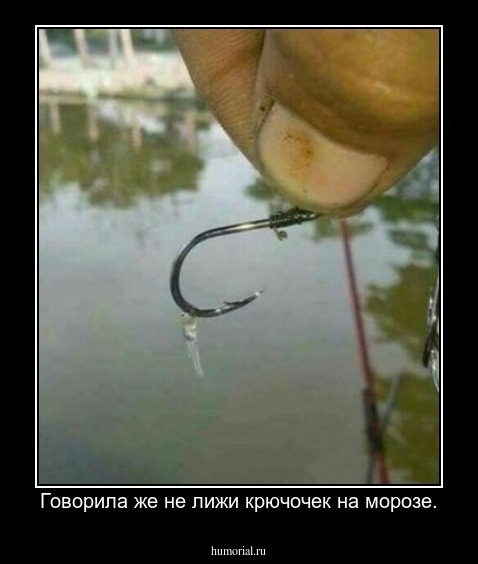 Говорила же не лижи крючочек на морозе.