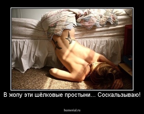 В жопу эти шёлковые простыни... Соскальзываю!