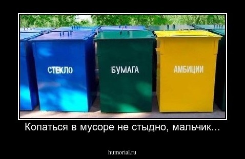 Копаться в мусоре не стыдно, мальчик...
