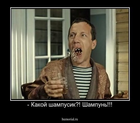 - Какой шампусик?! Шампунь!!!