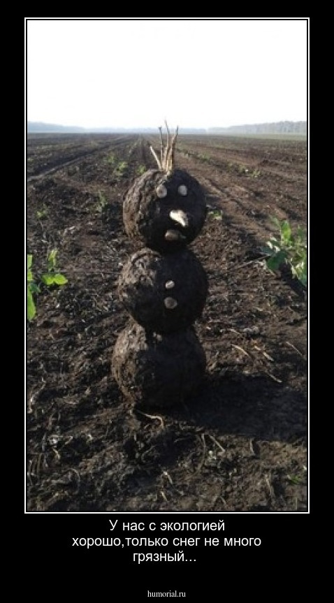 У нас с экологией хорошо,только снег не много грязный...