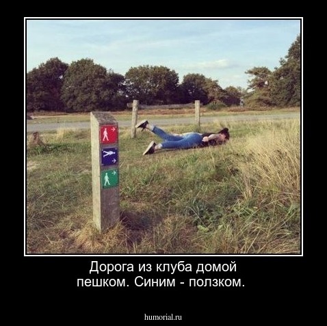Дорога из клуба домой пешком. Синим - ползком.