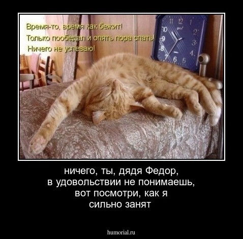 ничего, ты, дядя Федор, в удовольствии не понимаешь, вот посмотри, как я сильно занят