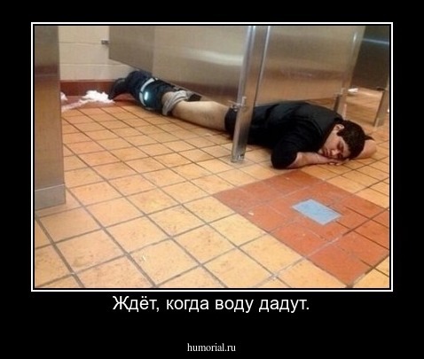 Ждёт, когда воду дадут.