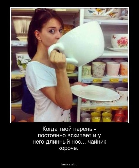 Когда твой парень - постоянно вскипает и у него длинный нос... чайник короче.