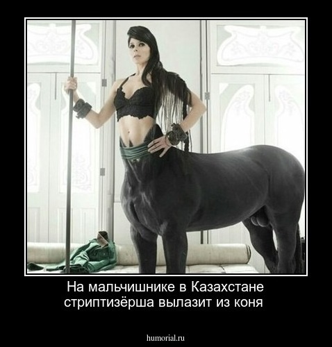 На мальчишнике  в Казахстане стриптизёрша вылазит из коня