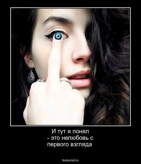 И тут я понял -  это нелюбовь с первого взгляда