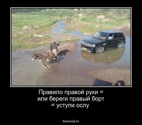 Правило правой руки = или береги правый борт = уступи ослу