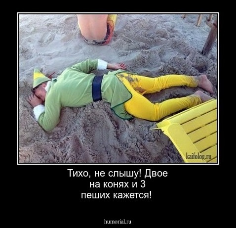 Тихо, не слышу! Двое на конях и 3 пеших кажется! 