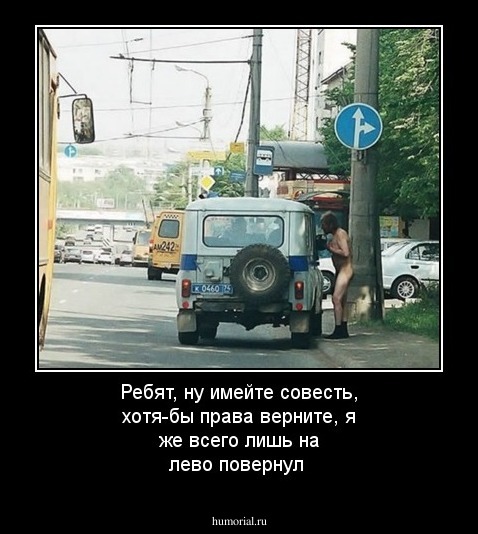 Ребят, ну имейте совесть, хотя-бы права верните, я же всего лишь на лево повернул