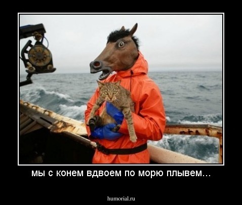 мы с конем вдвоем по морю плывем...