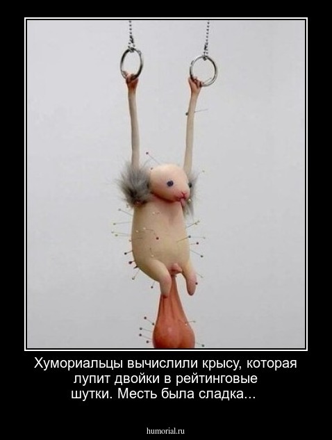 Хумориальцы вычислили крысу, которая лупит двойки в рейтинговые шутки. Месть была сладка...