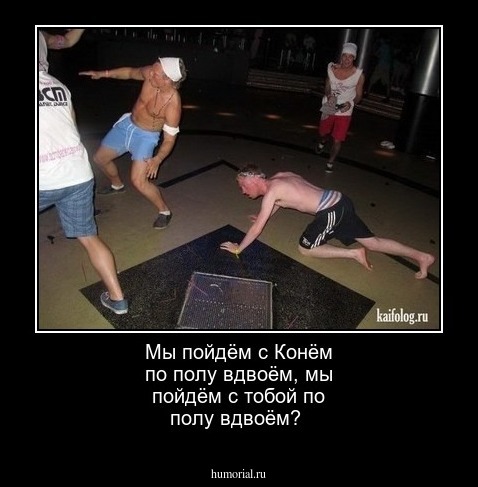 Мы пойдём с Конём по полу вдвоём, мы пойдём с тобой по полу вдвоём?