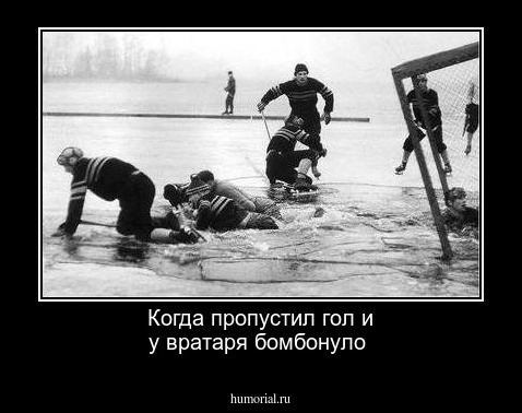 Когда пропустил гол и у вратаря бомбонуло 
