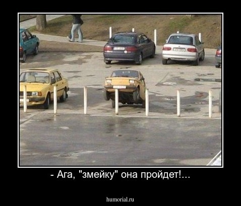 - Ага, "змейку" она пройдет!...
