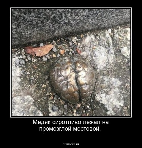 Медяк сиротливо лежал  на промозглой мостовой.