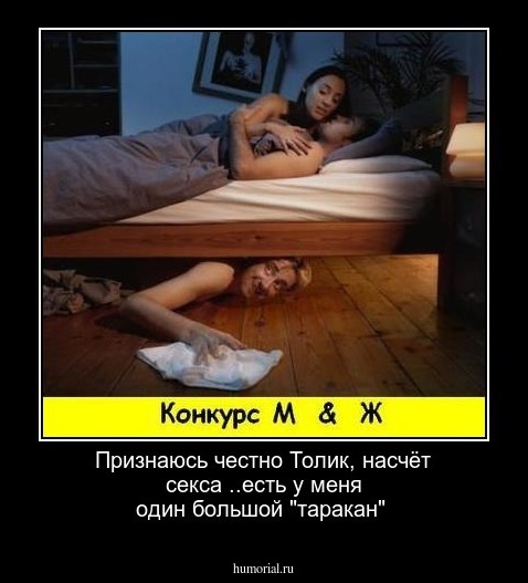 Признаюсь  честно Толик, насчёт  секса ..есть у меня один большой "таракан"