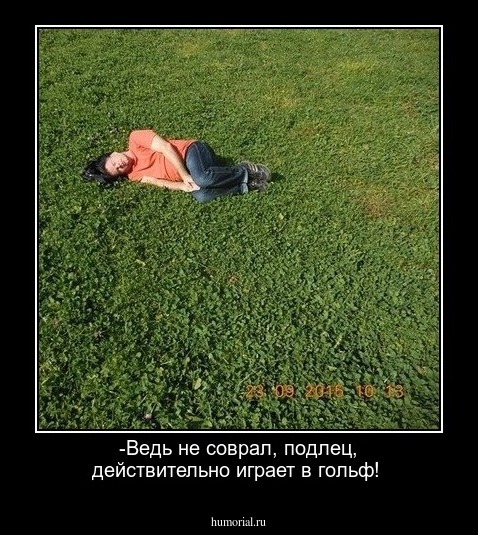 -Ведь не соврал, подлец, действительно играет в гольф!
