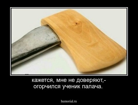 кажется, мне не доверяют,- огорчился ученик палача.