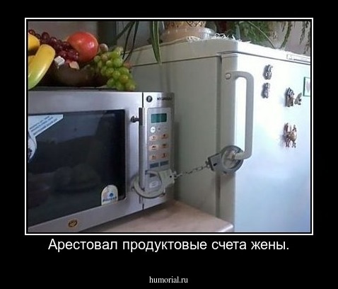 Арестовал продуктовые счета жены.