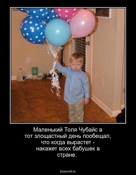 Маленький Толя Чубайс в тот злощастный день пообещал, что когда вырастет  -  накажет всех бабушек в стране.