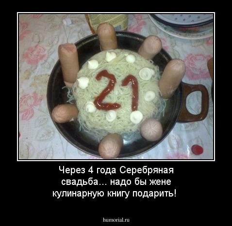 Через 4 года Серебряная свадьба... надо бы жене кулинарную книгу подарить!