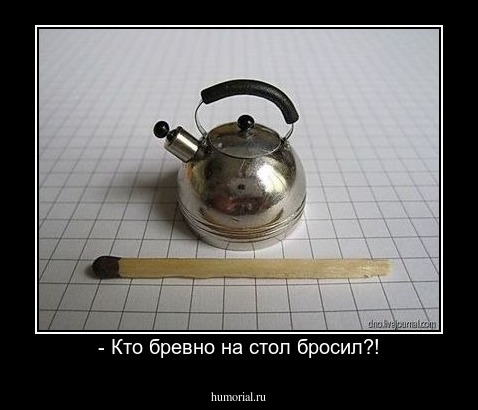 - Кто бревно на стол бросил?!